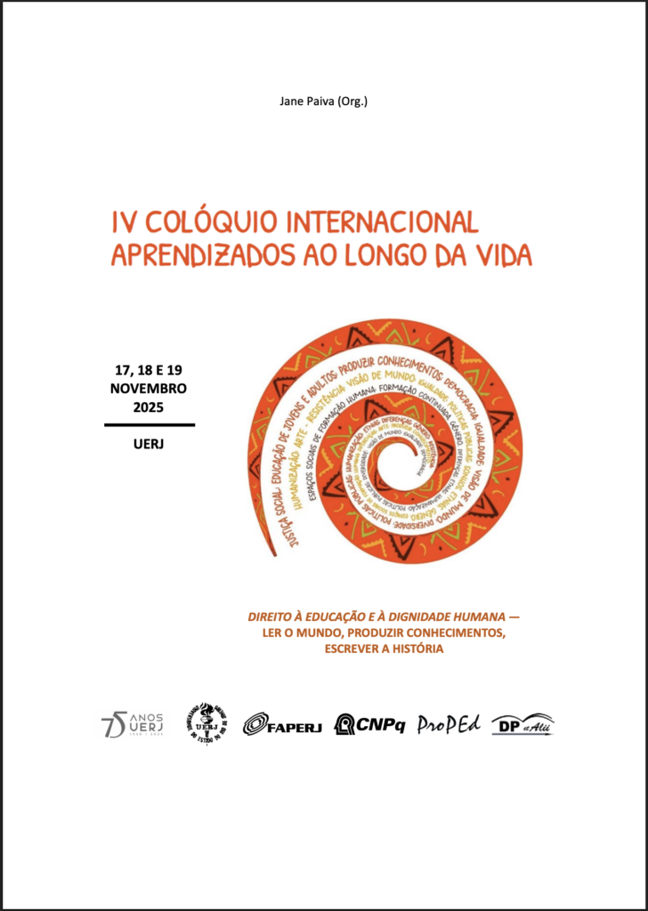 Capa dos anais do IV Colóquio Internacional Aprendizados ao Longo da Vida, realizado nos dias 17, 18 e 19 de novembro de 2025, na UERJ.